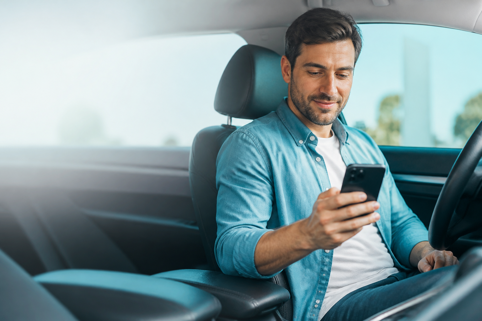 Driver on the road, representing auto insurance matching
